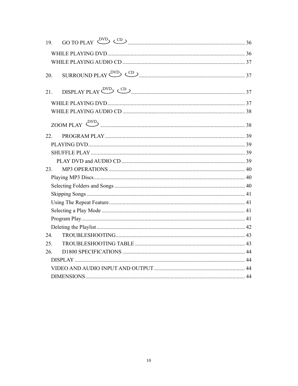 Audiovox D1800 User Manual | Page 11 / 46