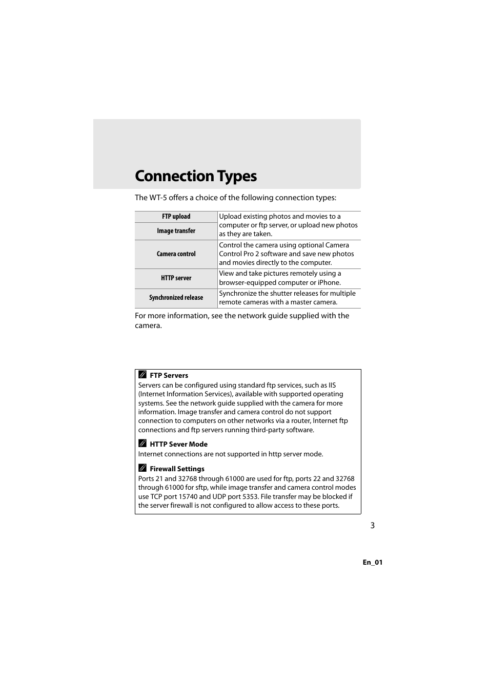 Connection types | Nikon D4 User Manual | Page 17 / 64