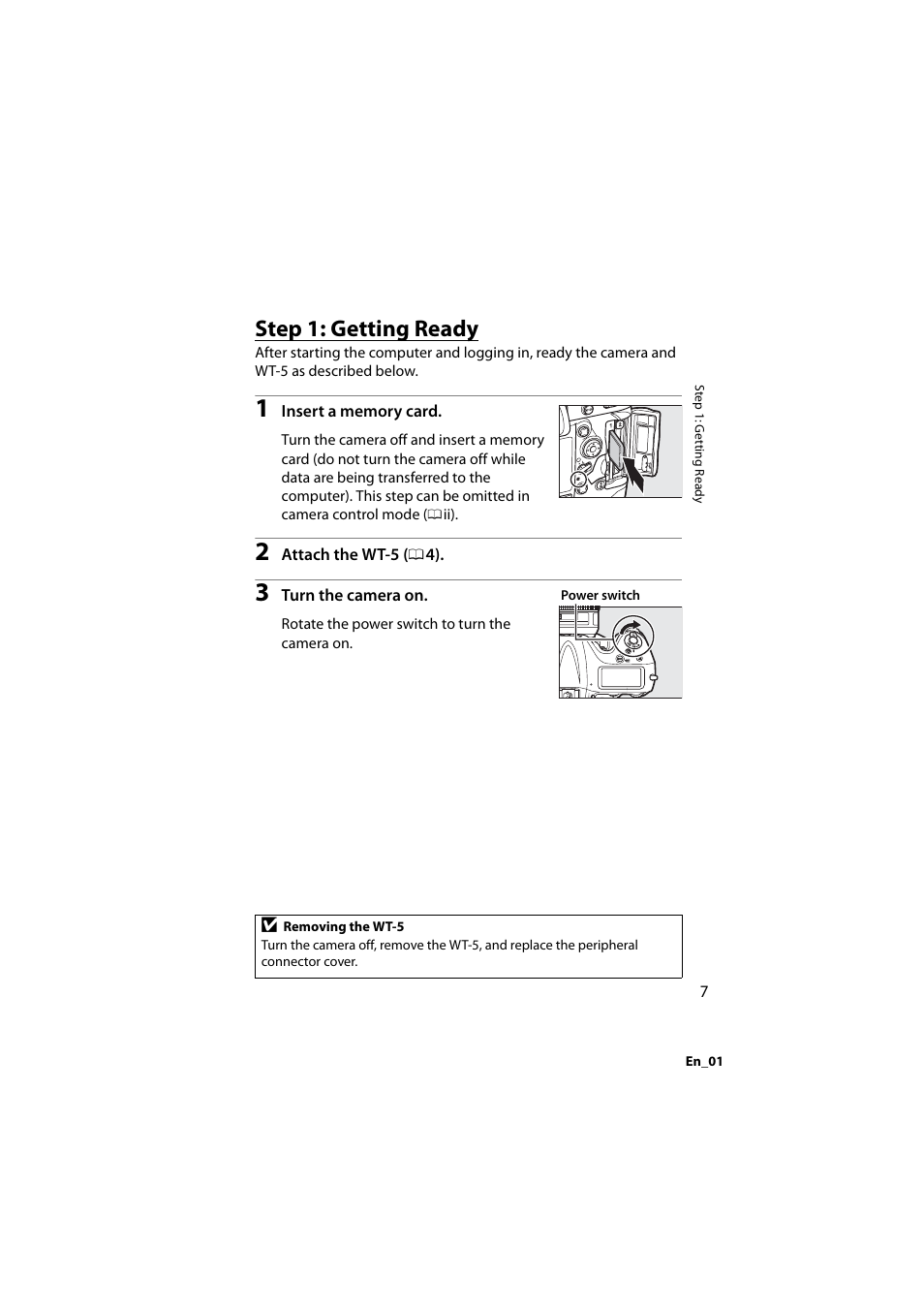Step 1: getting ready | Nikon D4 User Manual | Page 21 / 64