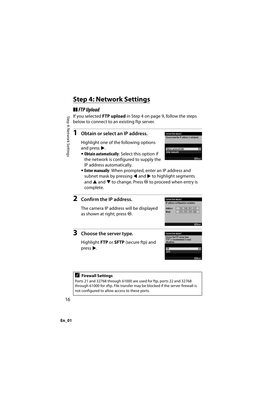 Step 4: network settings | Nikon D4 User Manual | Page 30 / 64