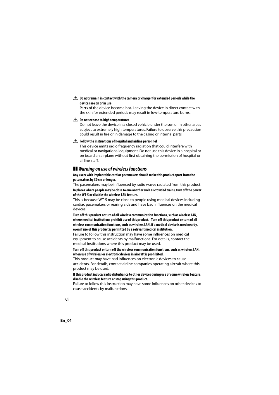 Warning on use of wireless functions | Nikon D4 User Manual | Page 6 / 64