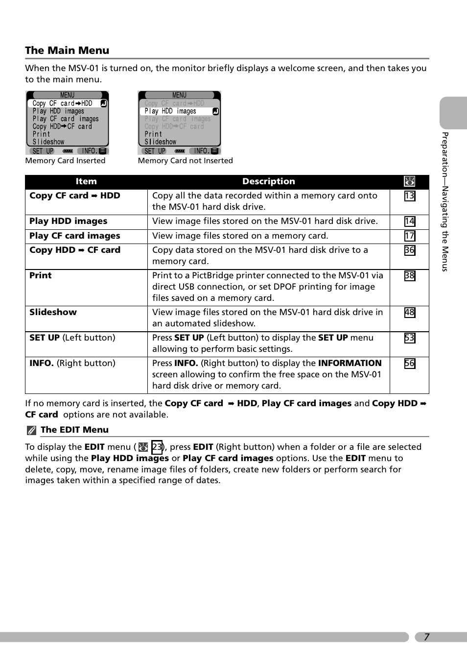 The main menu | Nikon Coolwalker User Manual | Page 17 / 80