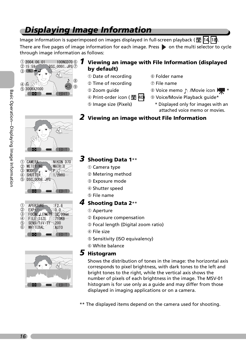 Displaying image information | Nikon Coolwalker User Manual | Page 26 / 80