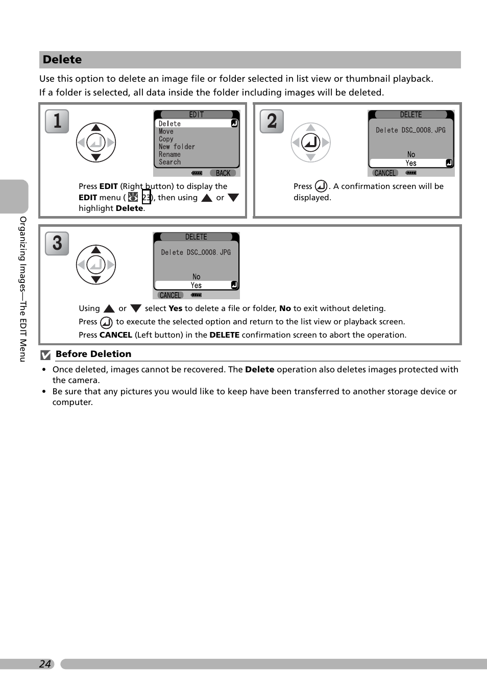 Delete | Nikon Coolwalker User Manual | Page 34 / 80