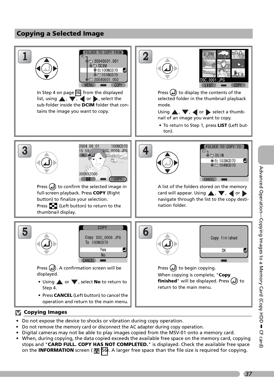 Copying a selected image | Nikon Coolwalker User Manual | Page 47 / 80