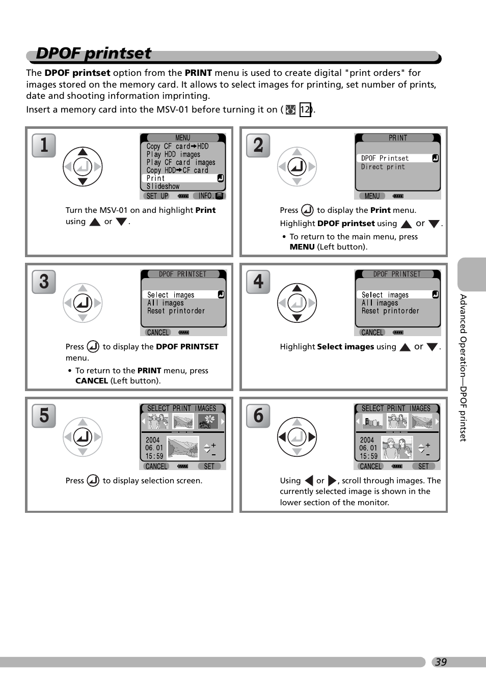 Dpof printset | Nikon Coolwalker User Manual | Page 49 / 80