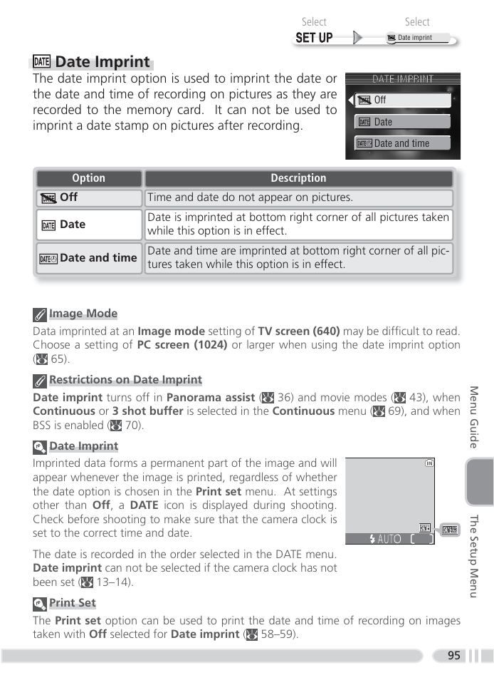 Date imprint | Nikon 4800 User Manual | Page 105 / 125