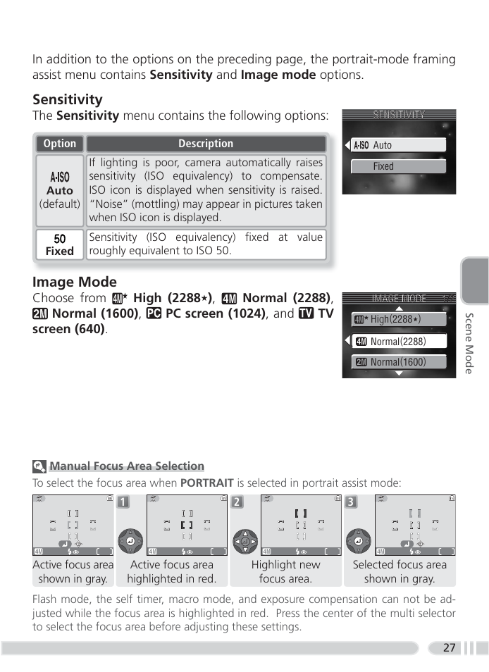 Sensitivity, Image mode, Choose from high (2288 | Nikon 4800 User Manual | Page 37 / 125