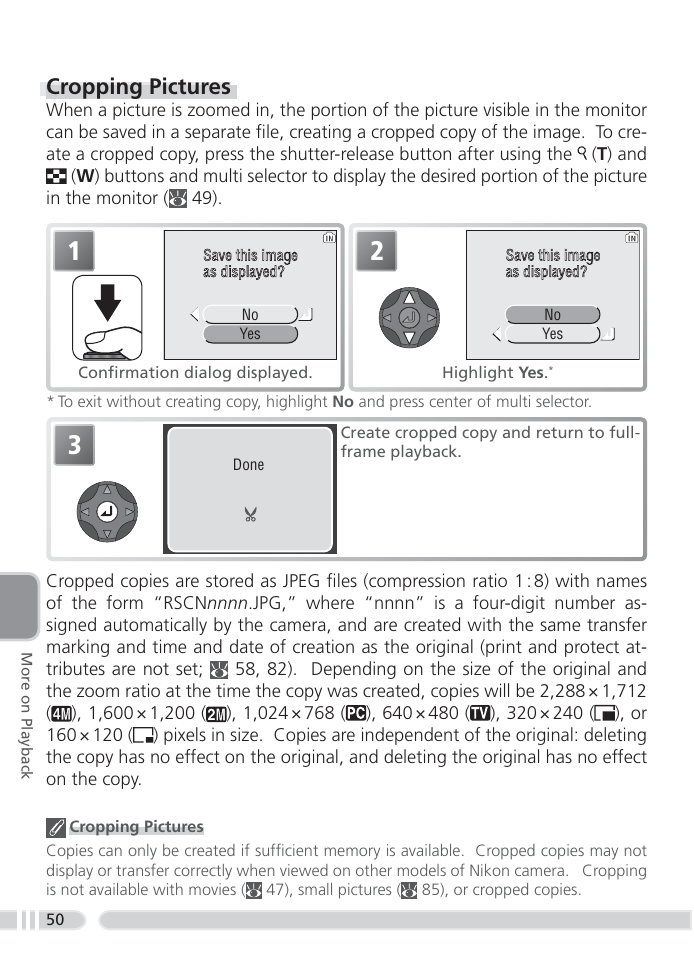 Cropping pictures | Nikon 4800 User Manual | Page 60 / 125