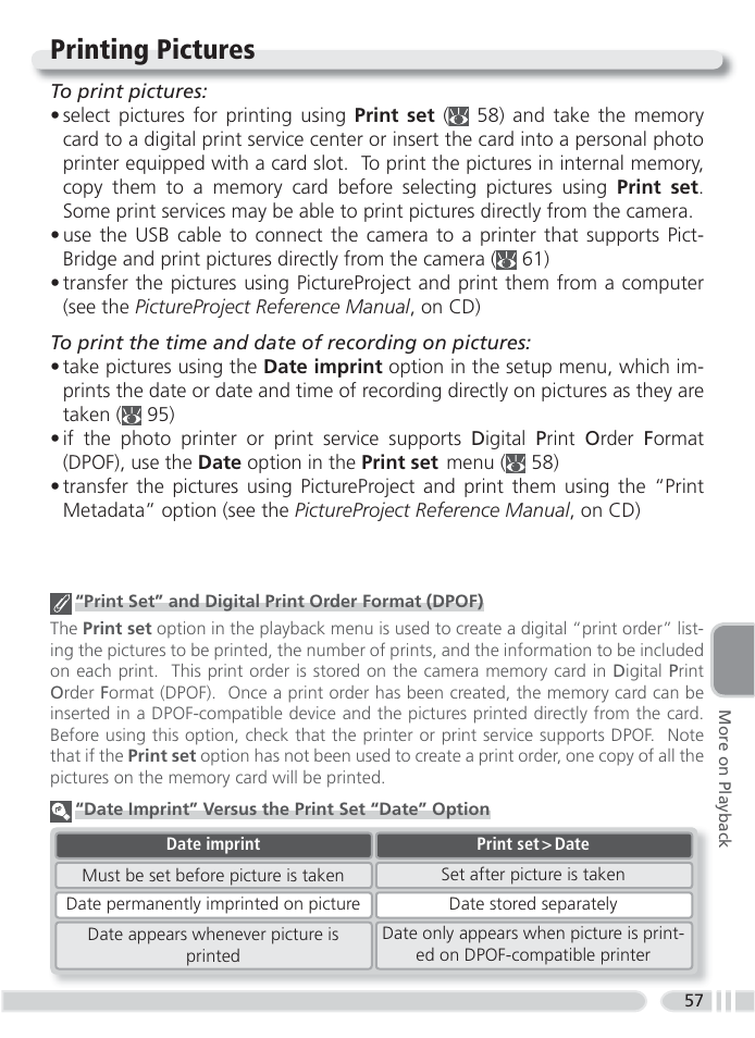 Printing pictures | Nikon 4800 User Manual | Page 67 / 125