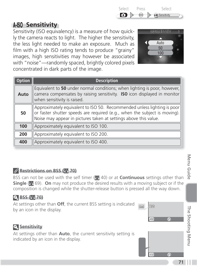 Sensitivity | Nikon 4800 User Manual | Page 81 / 125