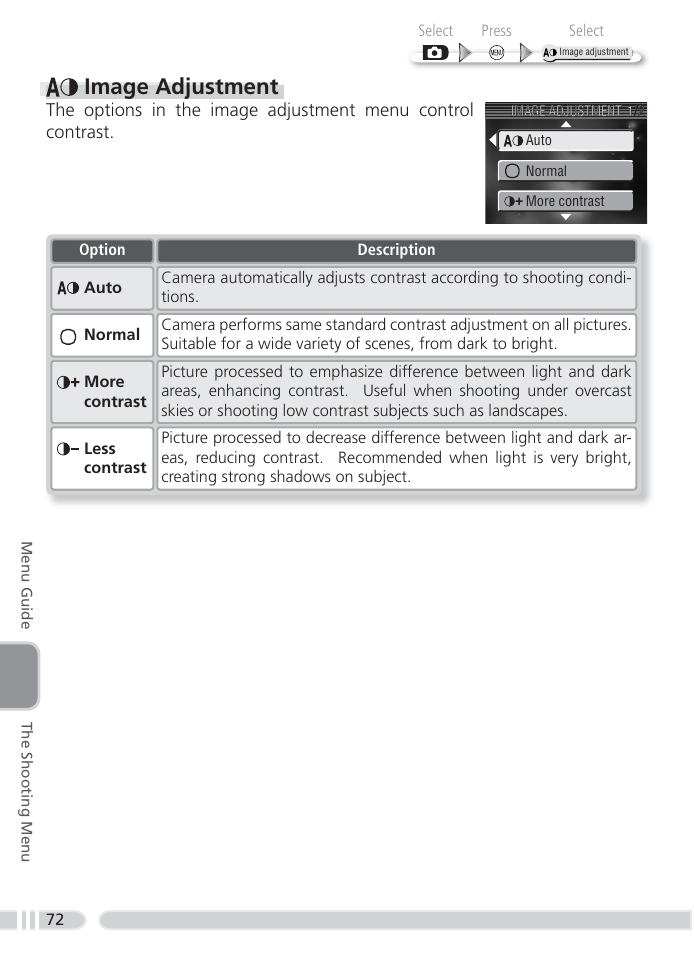 Image adjustment | Nikon 4800 User Manual | Page 82 / 125