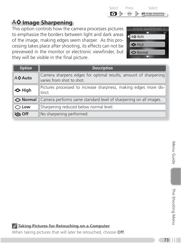 Image sharpening | Nikon 4800 User Manual | Page 83 / 125