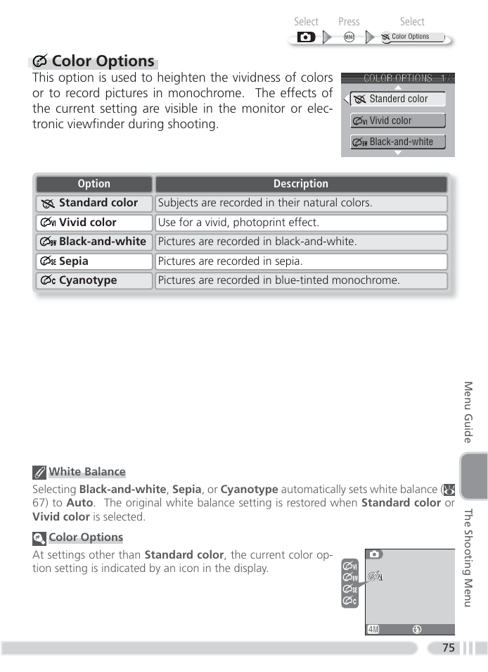 Color options | Nikon 4800 User Manual | Page 85 / 125