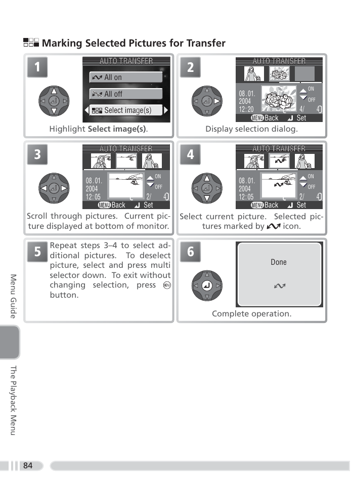 Marking selected pictures for transfer | Nikon 4800 User Manual | Page 94 / 125