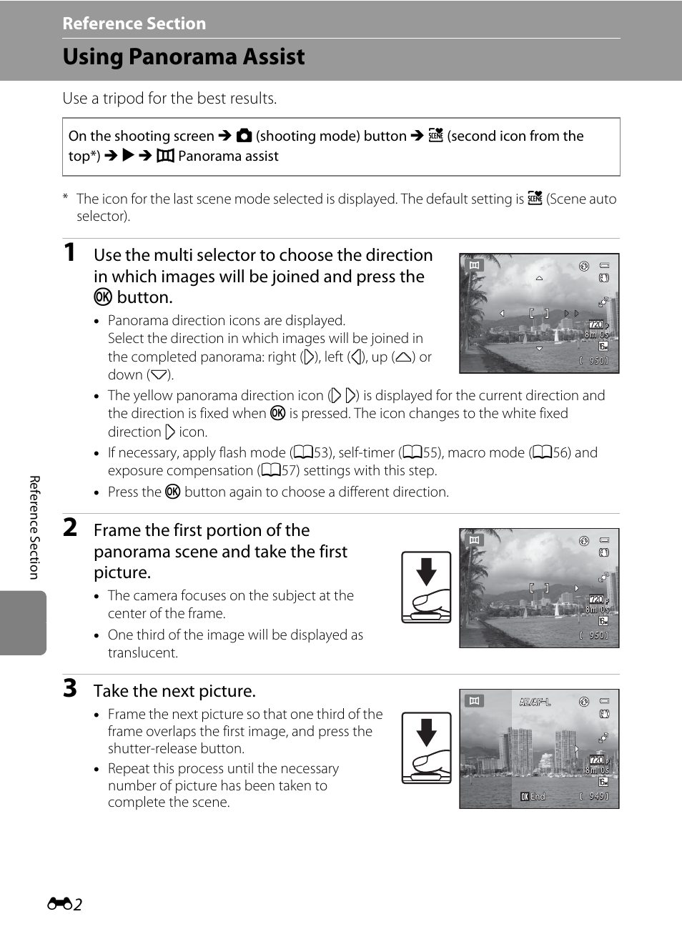 Using panorama assist, Take the next picture | Nikon S3300 User Manual | Page 106 / 204