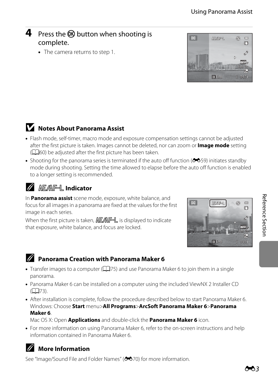 Press the k button when shooting is complete | Nikon S3300 User Manual | Page 107 / 204