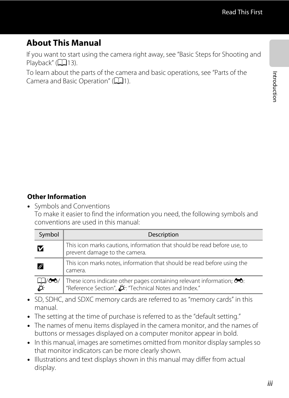 About this manual | Nikon S3300 User Manual | Page 5 / 204