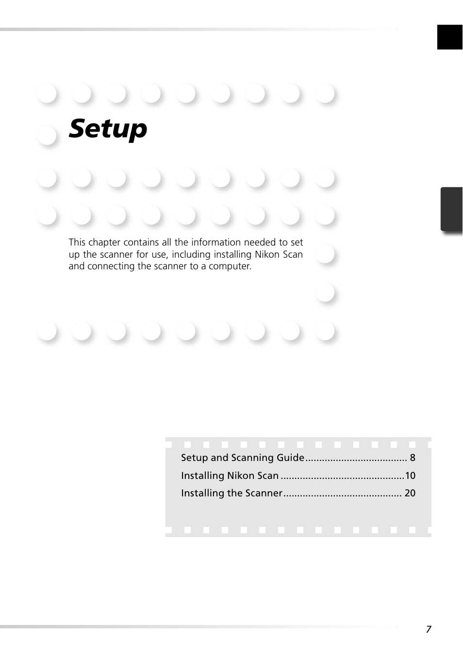 Setup | Nikon Super Coolscan LS-5000 - Coolscan V User Manual | Page 16 / 81
