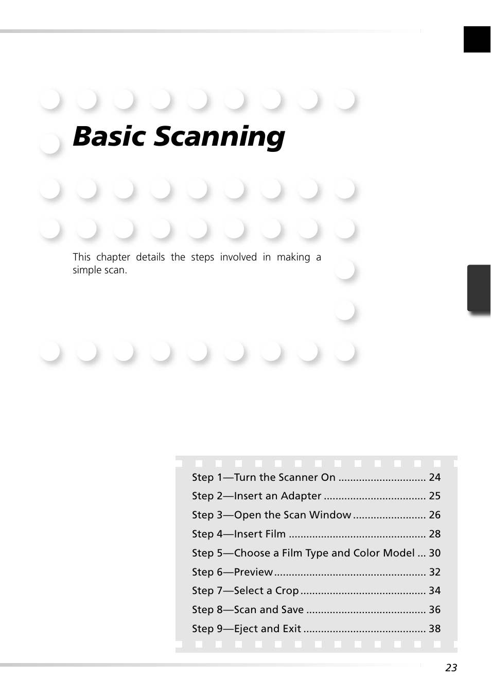 Basic scanning | Nikon Super Coolscan LS-5000 - Coolscan V User Manual | Page 32 / 81