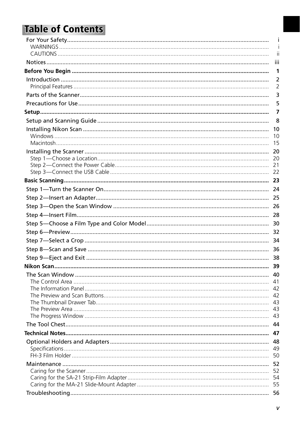 Nikon Super Coolscan LS-5000 - Coolscan V User Manual | Page 8 / 81