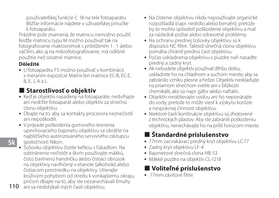 Jp de fr es se ru nl it cz sk ck ch kr sk | Nikon AF-S VR 24-120mm f-4G ED User Manual | Page 110 / 152