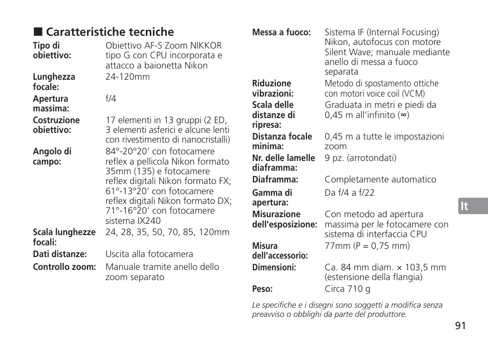 Jp en de fr es se ru nl it cz sk ck ch kr | Nikon AF-S VR 24-120mm f-4G ED User Manual | Page 91 / 152