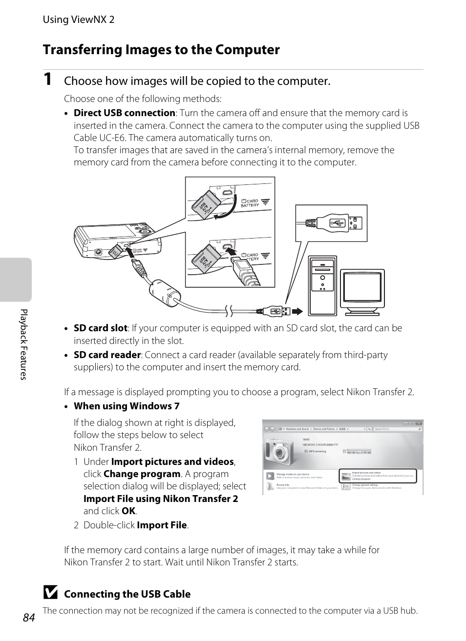 Transferring images to the computer | Nikon S6300 User Manual | Page 102 / 232