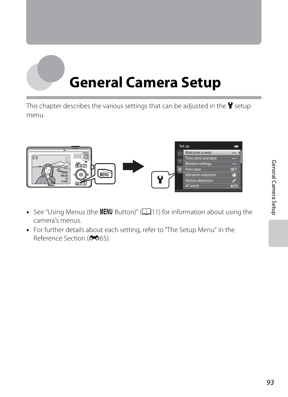 General camera setup | Nikon S6300 User Manual | Page 111 / 232