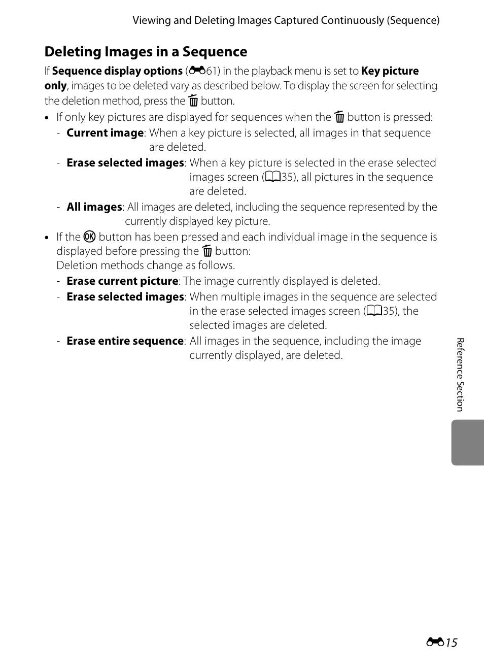 Deleting images in a sequence | Nikon S6300 User Manual | Page 129 / 232