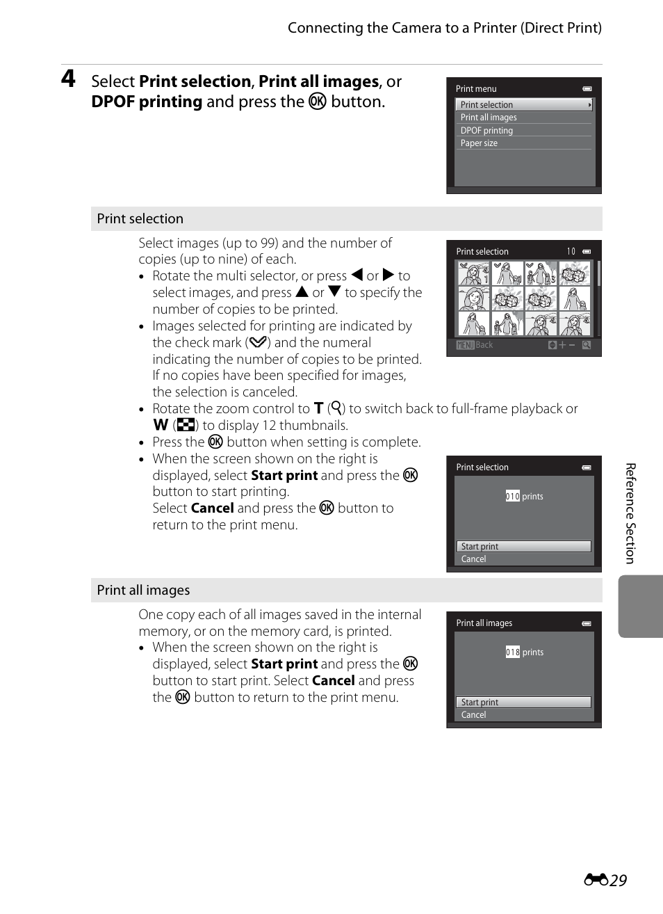 Connecting the camera to a printer (direct print) | Nikon S6300 User Manual | Page 143 / 232
