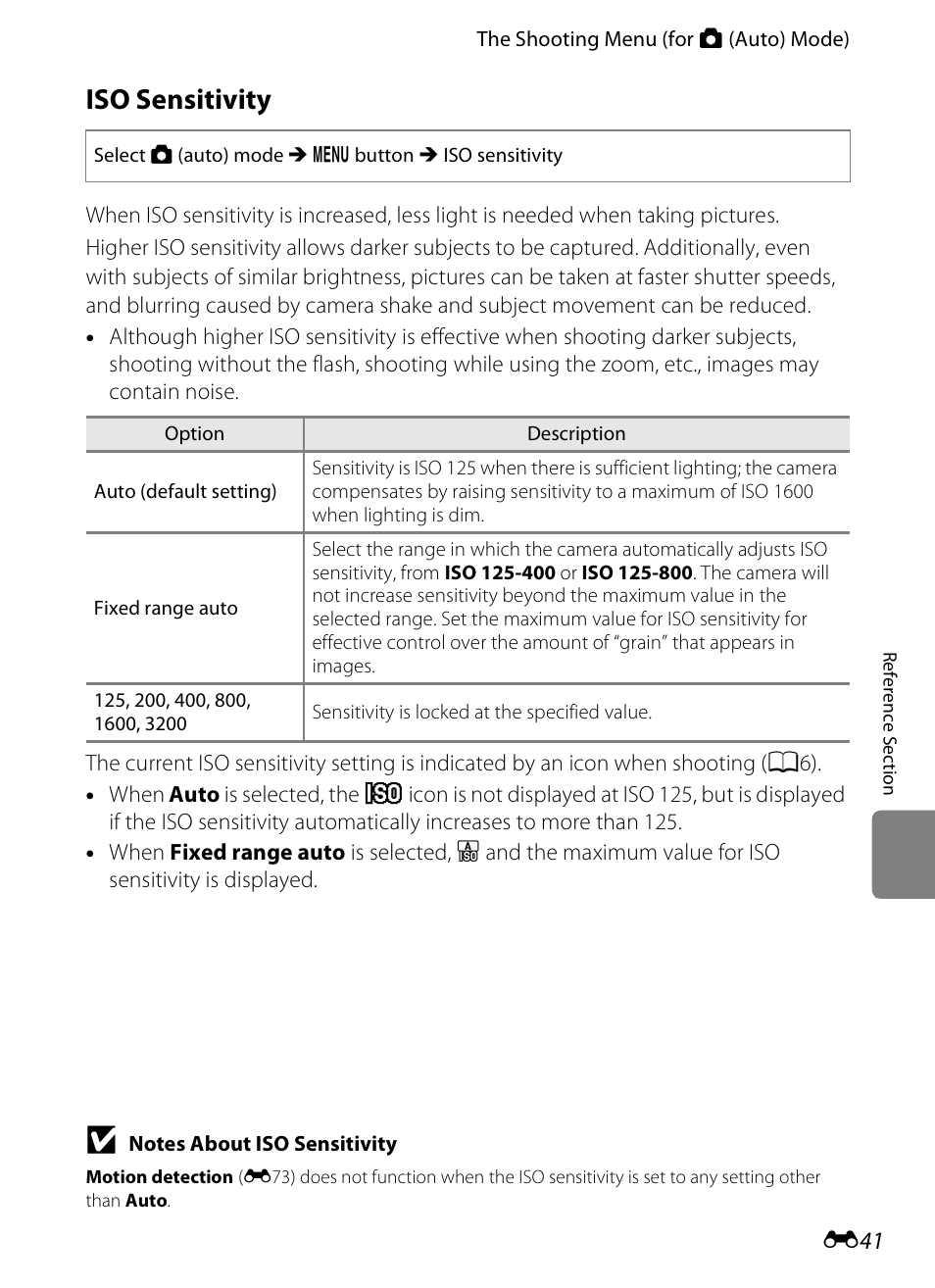 Iso sensitivity | Nikon S6300 User Manual | Page 155 / 232