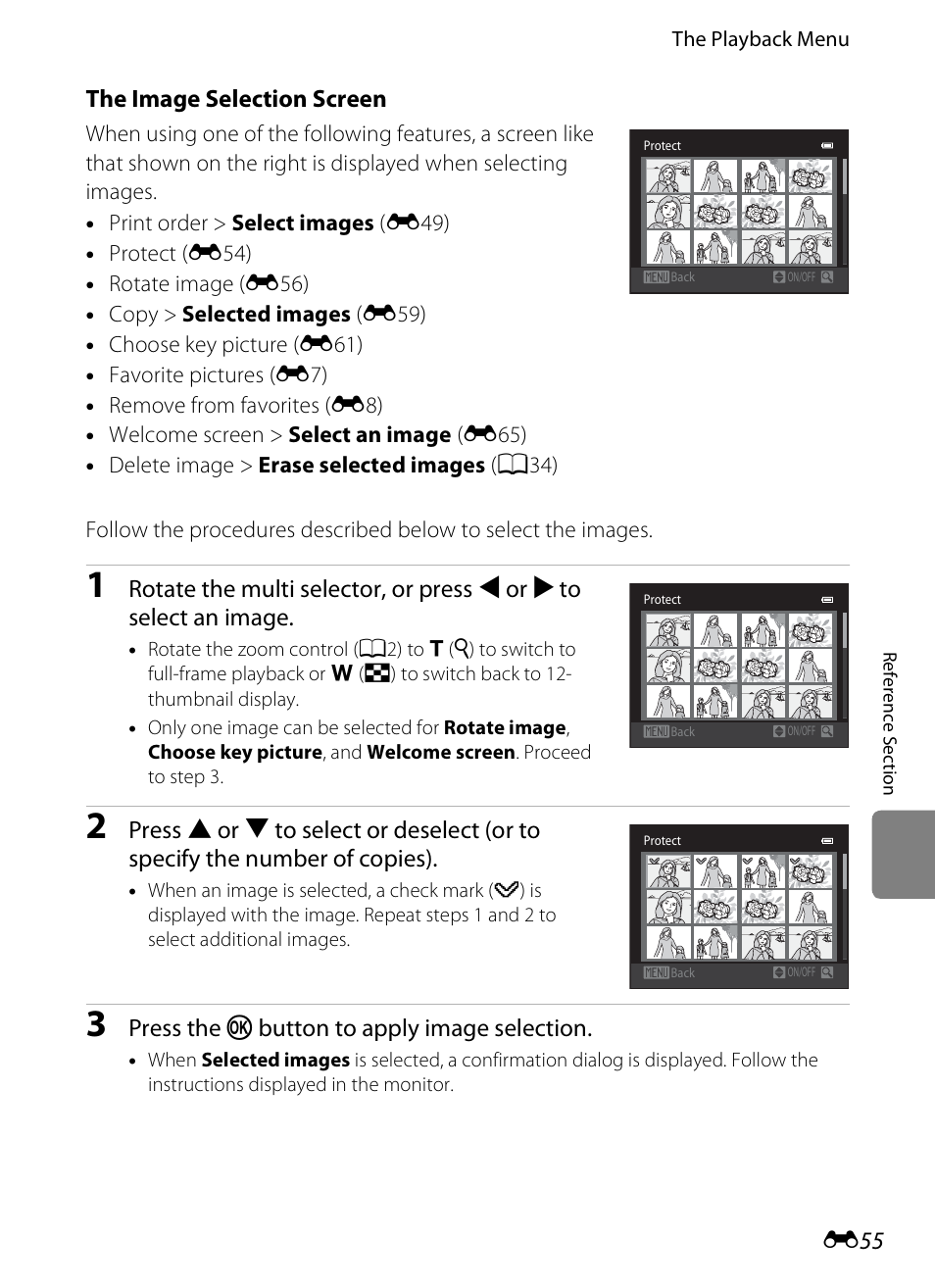 E “the image selection screen, E55) f | Nikon S6300 User Manual | Page 169 / 232