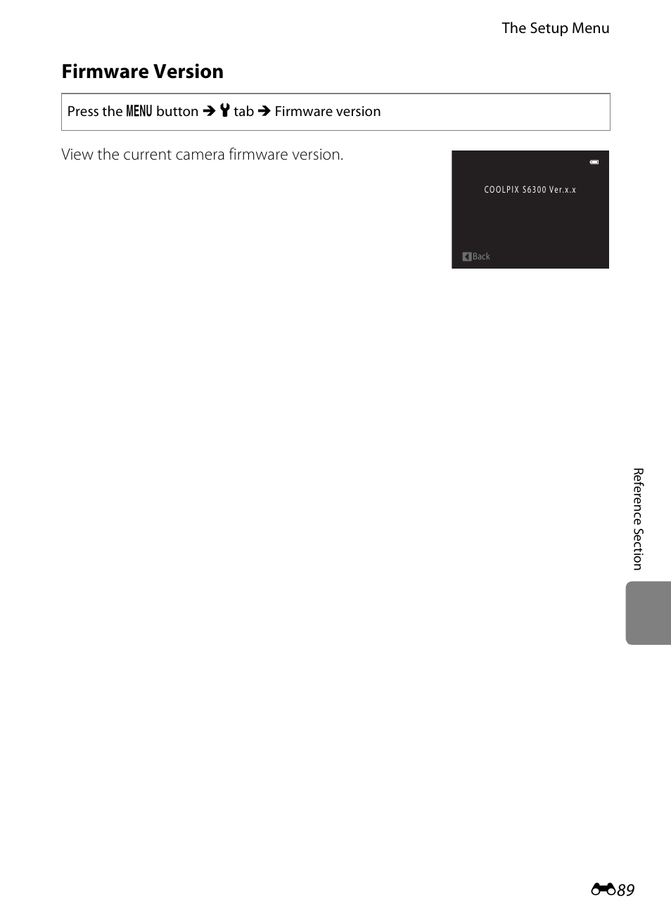 Firmware version | Nikon S6300 User Manual | Page 203 / 232