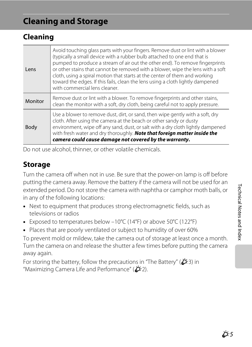 Cleaning and storage, Cleaning, Storage | Nikon S6300 User Manual | Page 215 / 232