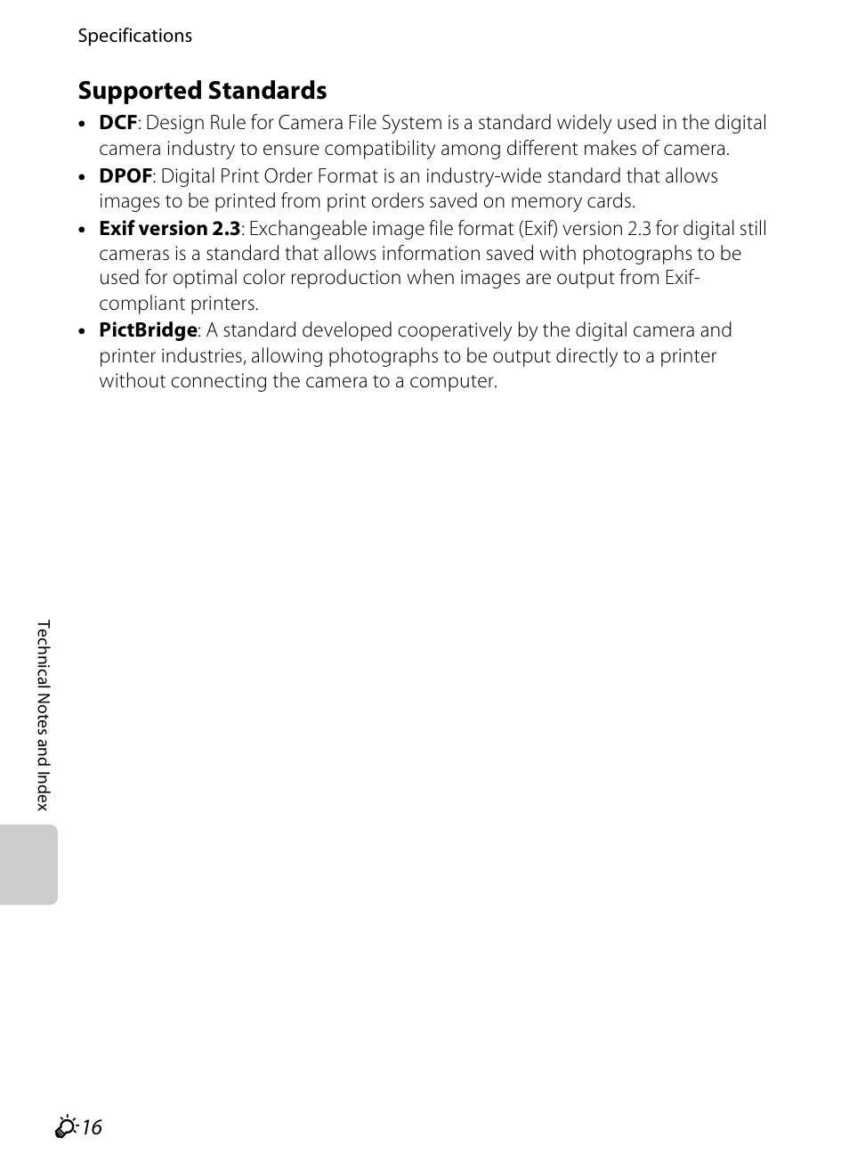 Supported standards, F16) | Nikon S6300 User Manual | Page 226 / 232