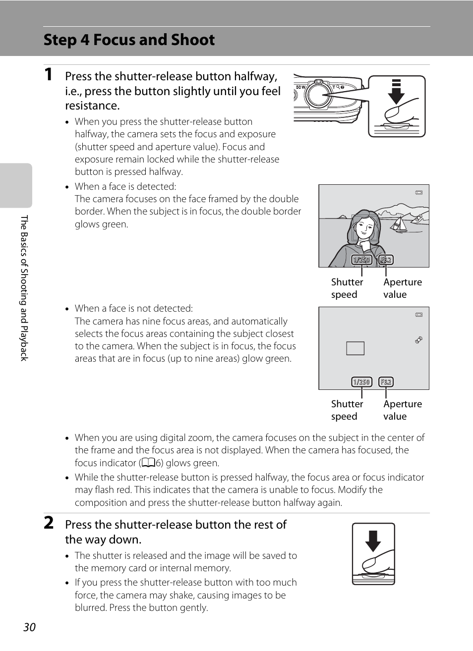 Step 4 focus and shoot | Nikon S6300 User Manual | Page 48 / 232