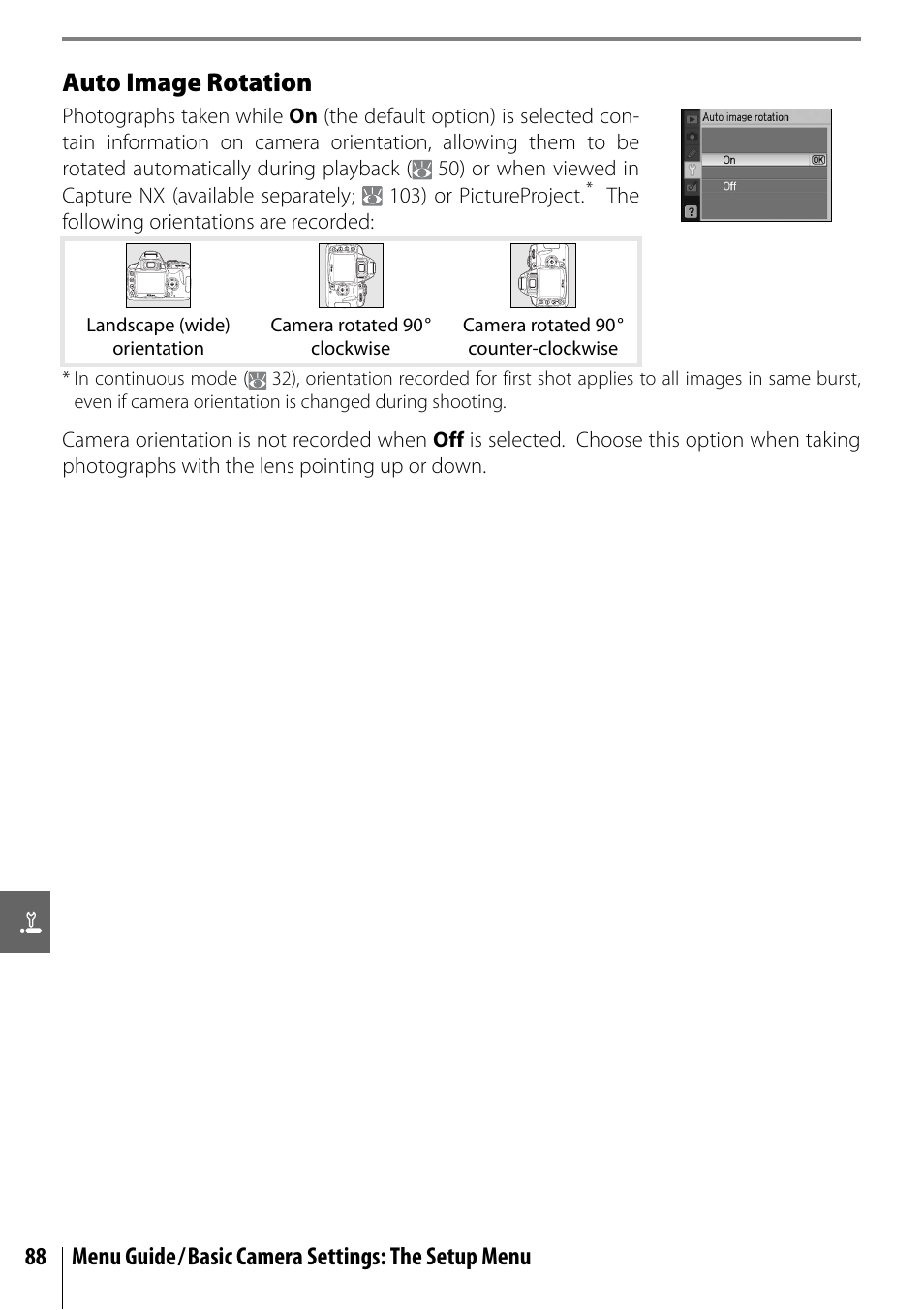 Auto image rotation | Nikon D40X User Manual | Page 100 / 139