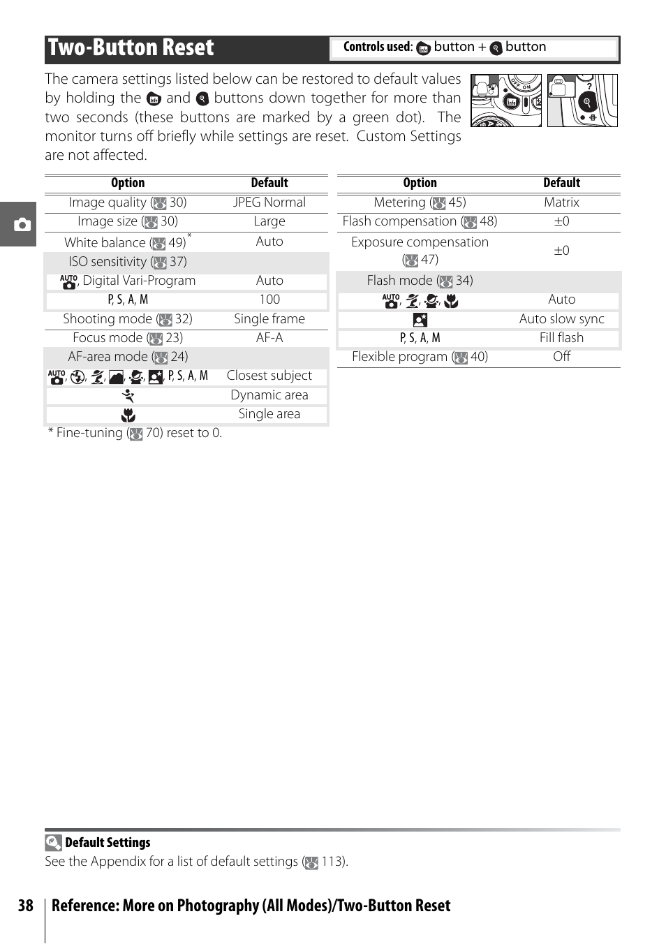 Two-button reset | Nikon D40X User Manual | Page 50 / 139