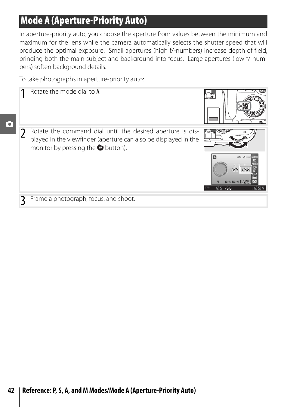 Mode a (aperture-priority auto) | Nikon D40X User Manual | Page 54 / 139