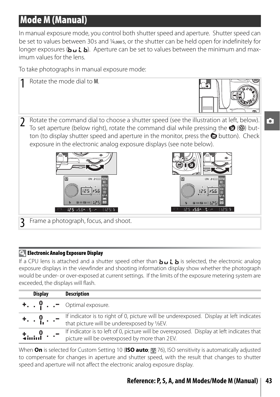 Mode m (manual) | Nikon D40X User Manual | Page 55 / 139