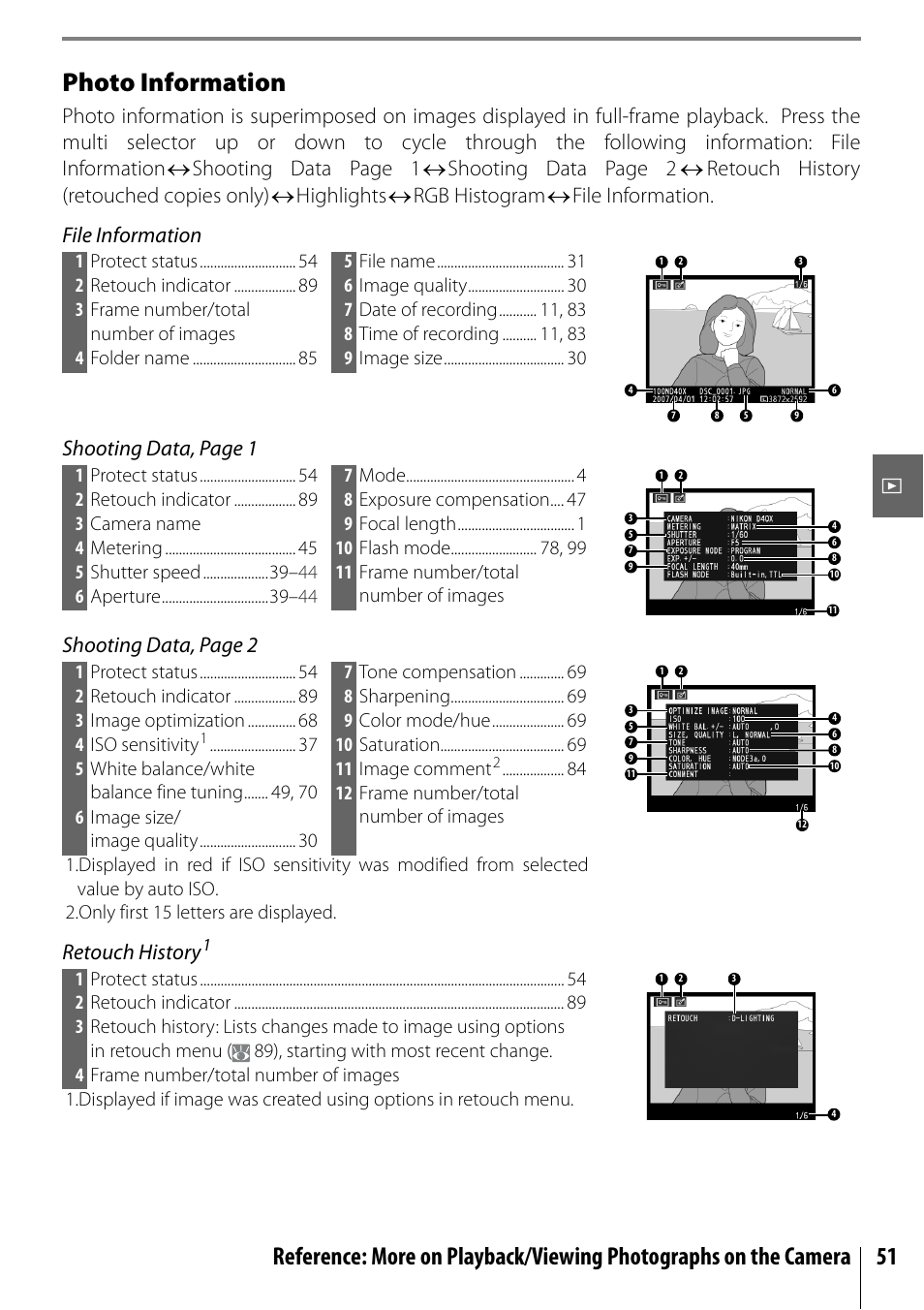 Photo information | Nikon D40X User Manual | Page 63 / 139
