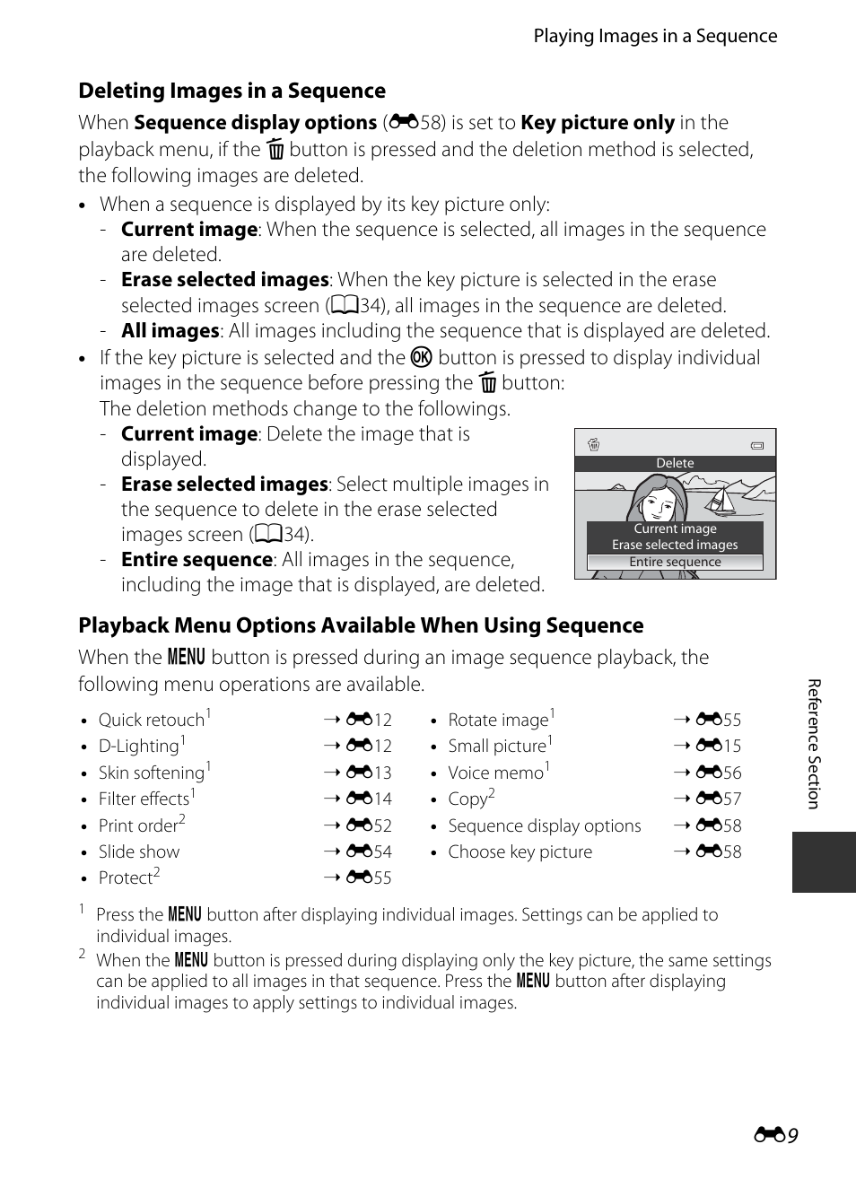 Deleting images in a sequence | Nikon P520 User Manual | Page 133 / 244