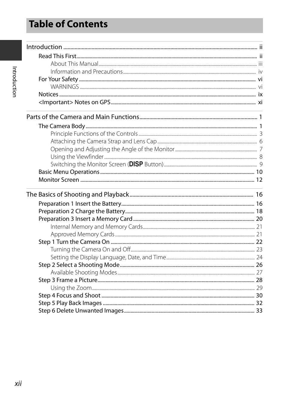 Nikon P520 User Manual | Page 14 / 244