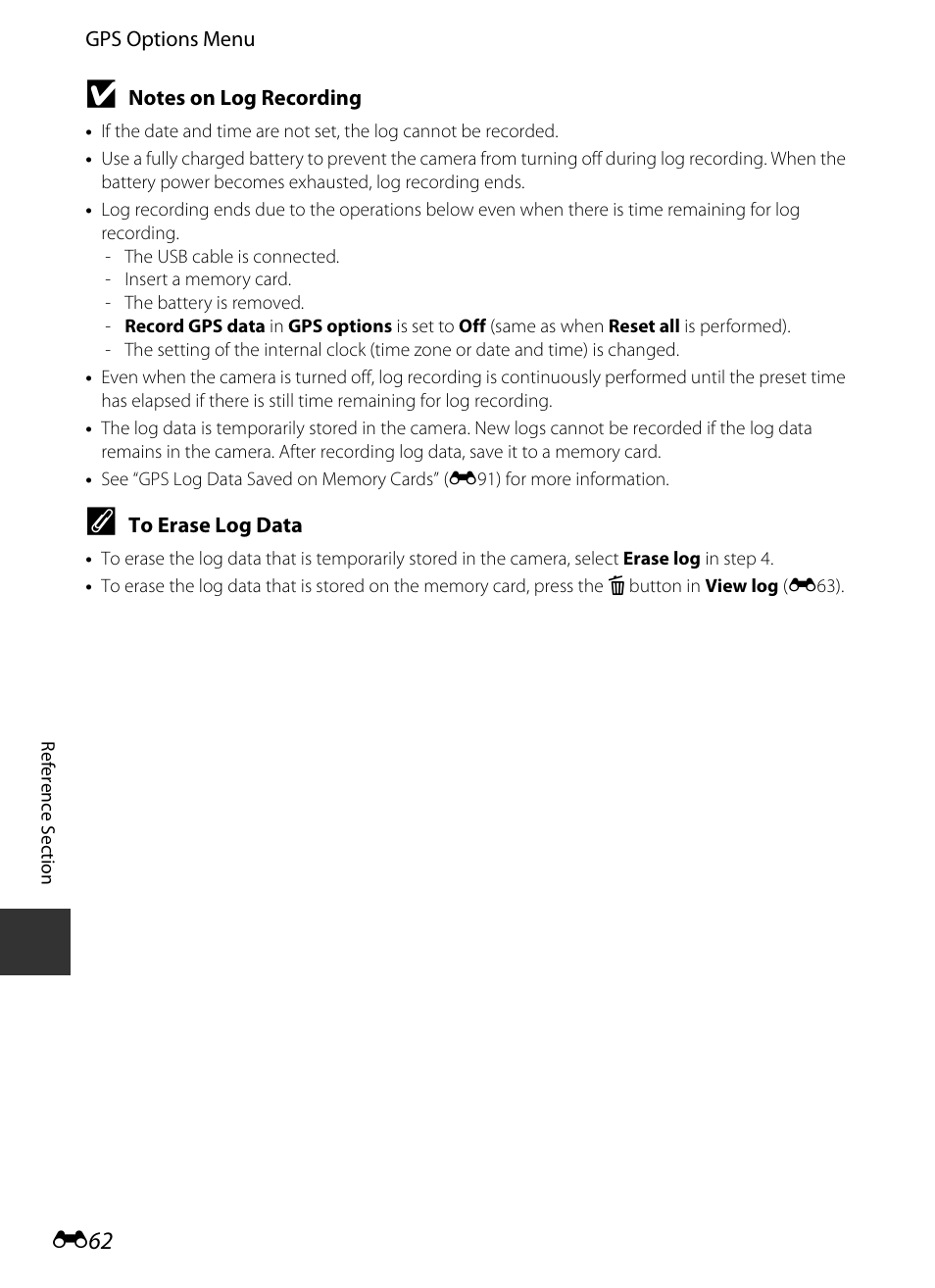 E 62 | Nikon P520 User Manual | Page 186 / 244