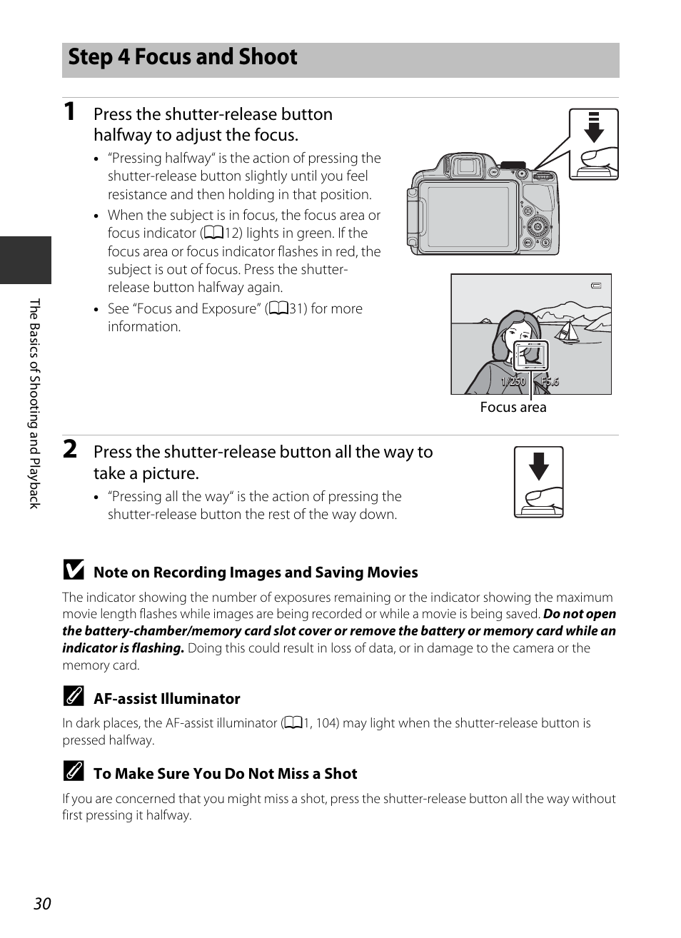 Step 4 focus and shoot | Nikon P520 User Manual | Page 48 / 244