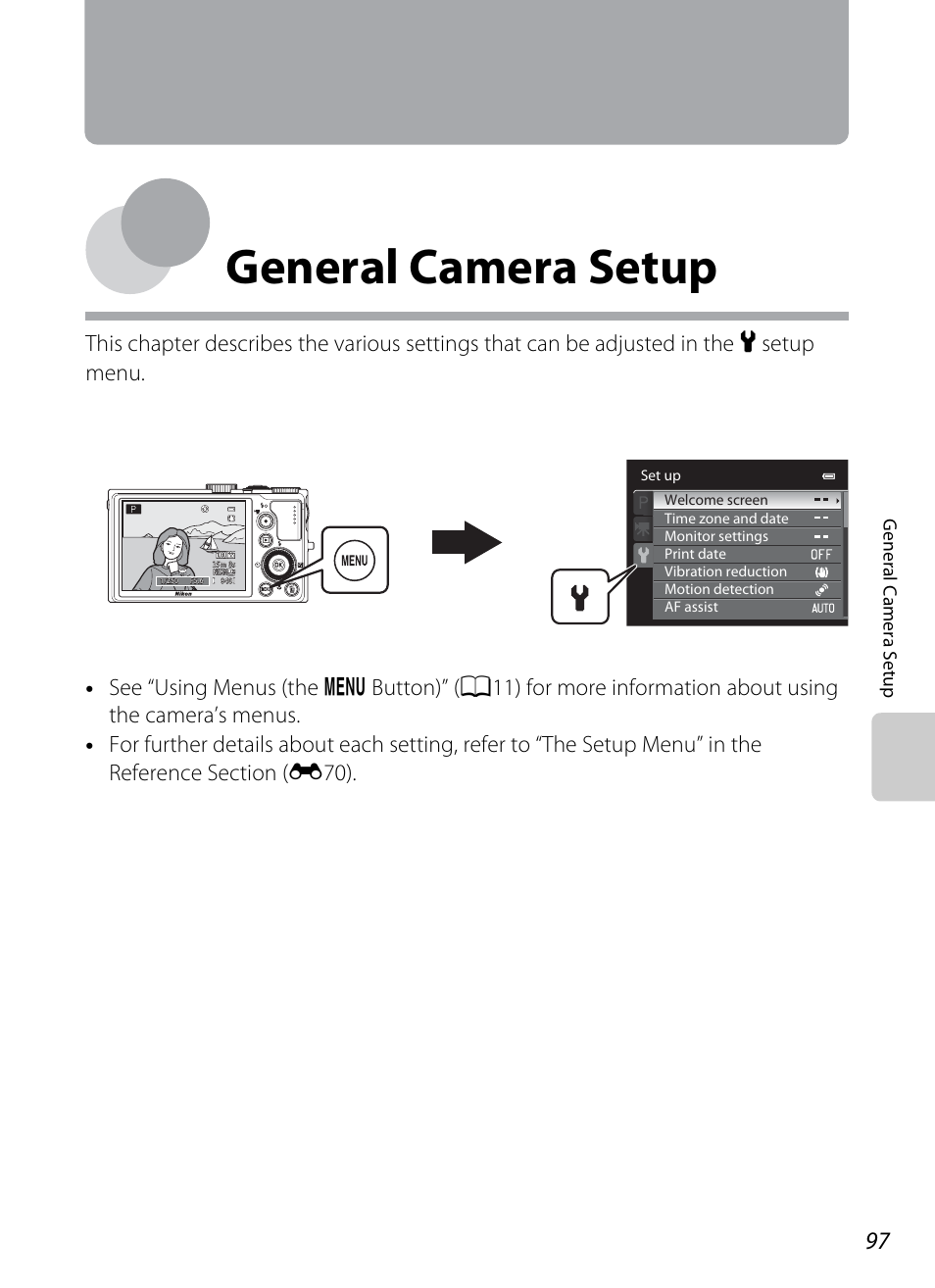 General camera setup | Nikon P310 User Manual | Page 115 / 244