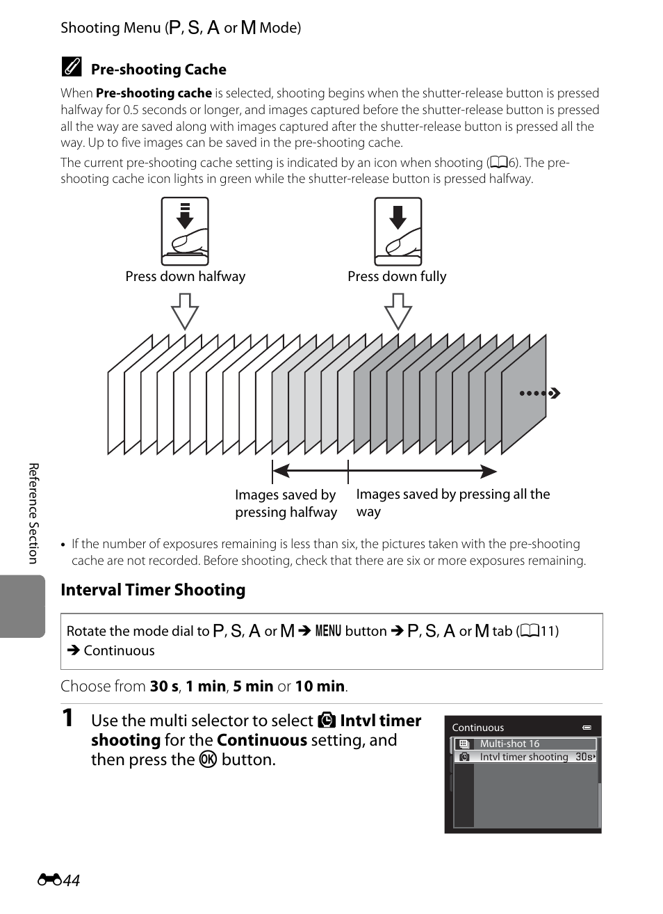 Specified interval, Interval timer shooting | Nikon P310 User Manual | Page 164 / 244