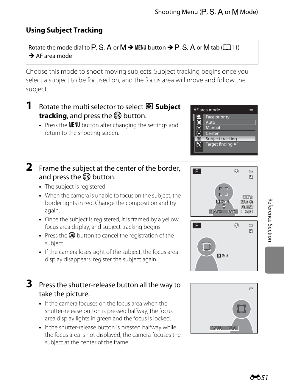 Using subject tracking | Nikon P310 User Manual | Page 171 / 244