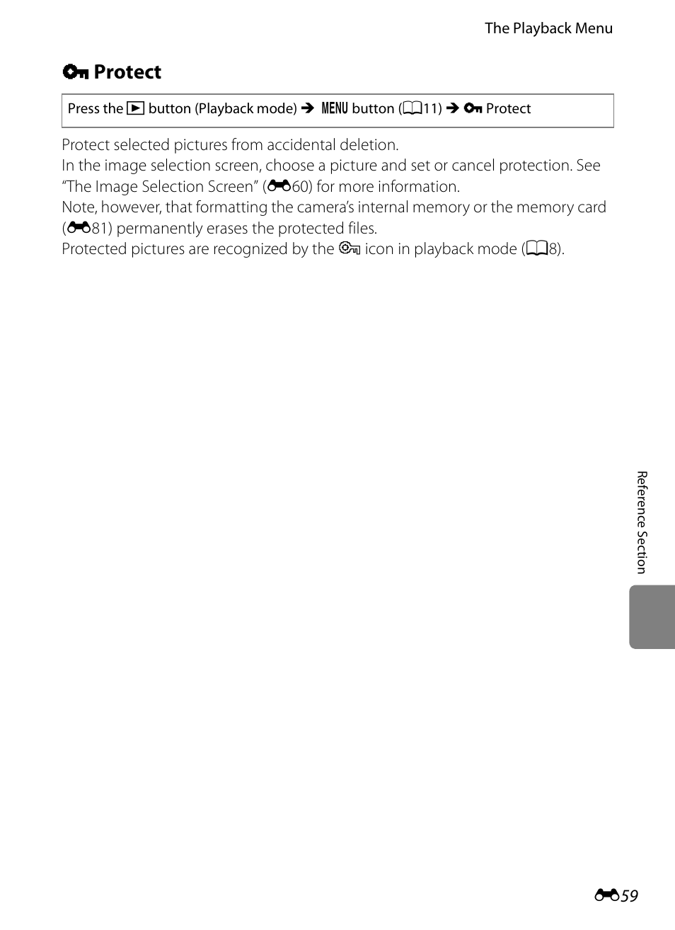 Protect, D protect | Nikon P310 User Manual | Page 179 / 244